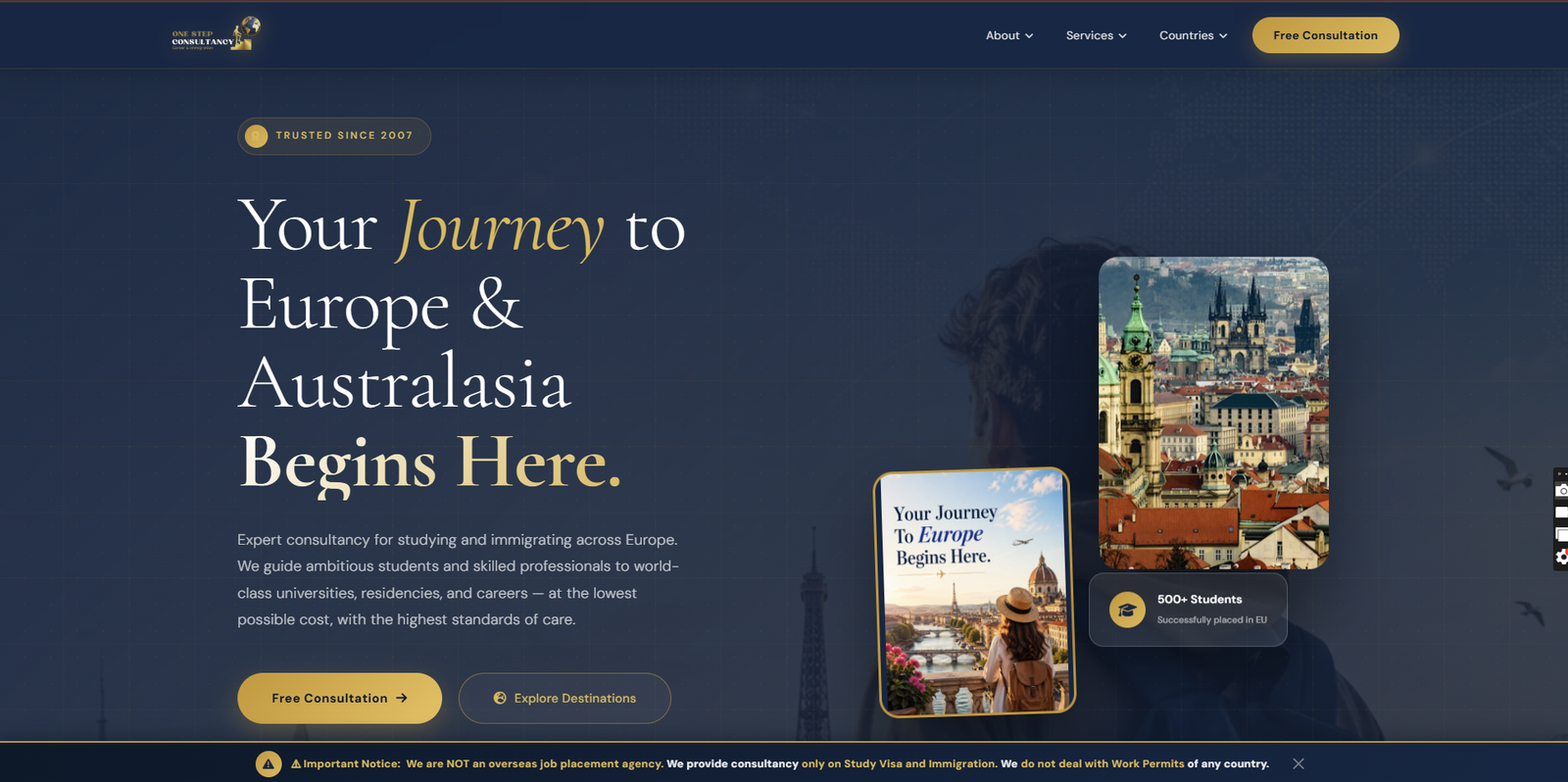 One Step Consultancy website preview